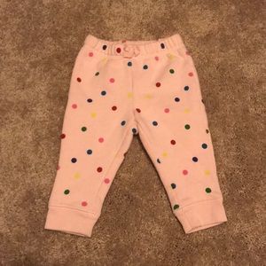 Baby Gap sweatpants with polkadots, 6 to 12 months